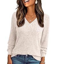 Womens V Neck Long Sleeve Shirt Fall Fashion Tops Tunic Dressy Casual Sweater Clothes Cute Trendy Work Outfits 2026