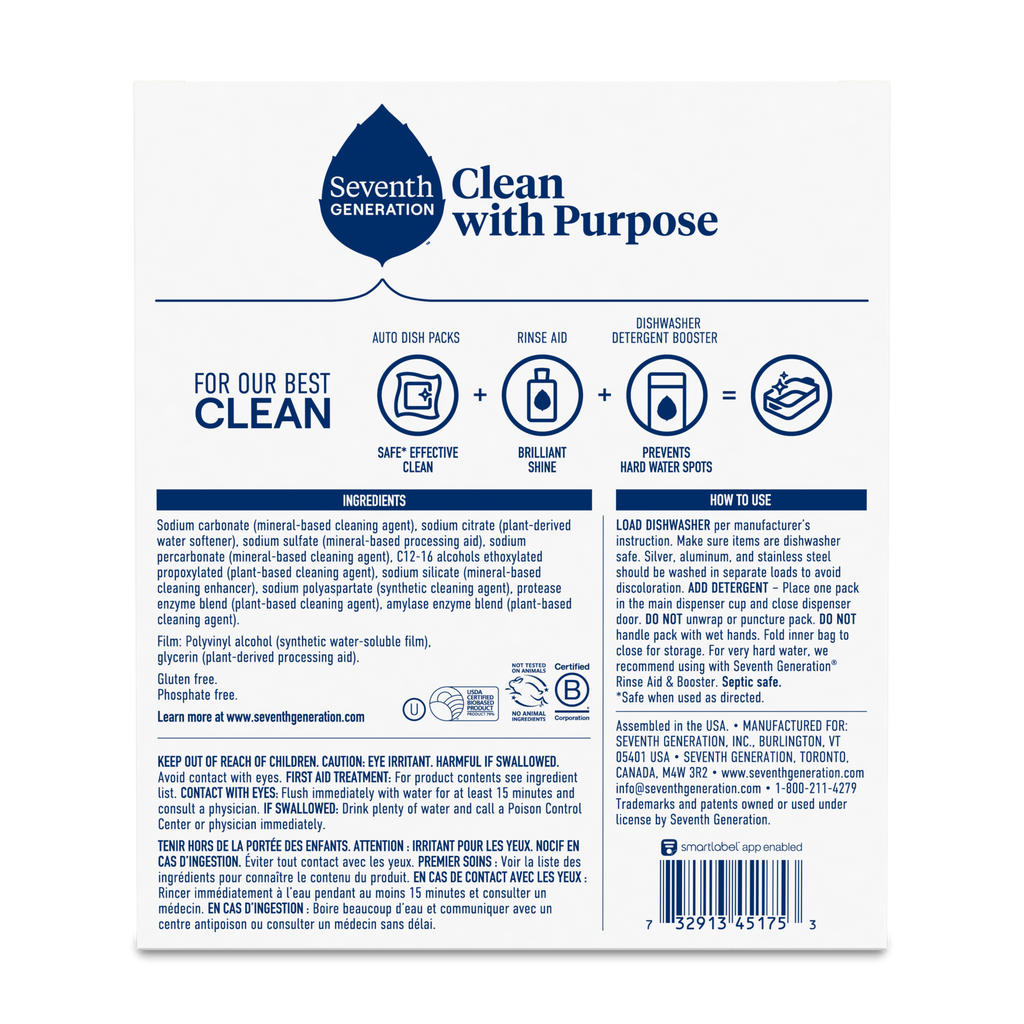 Dishwasher Detergent Packs - Free & Clear