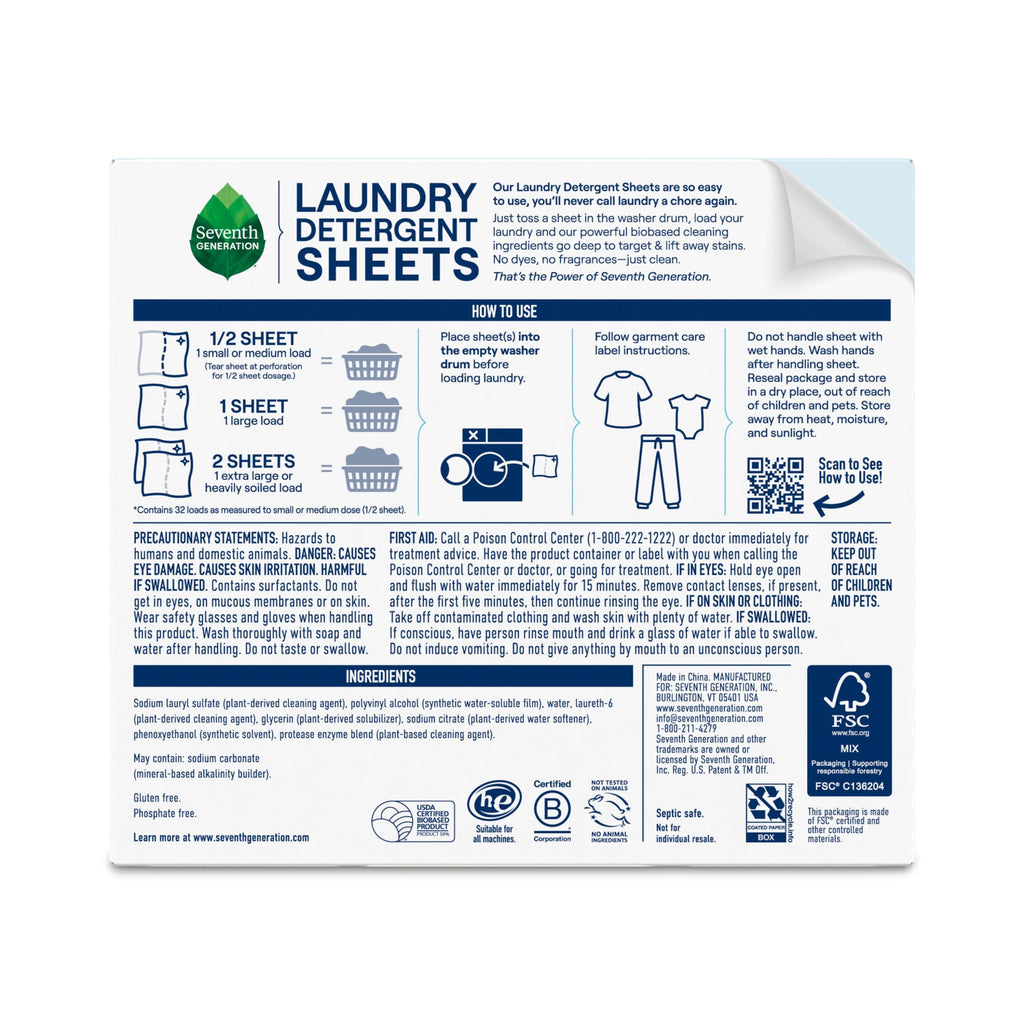Laundry Detergent Sheets - Free & Clear